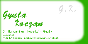 gyula koczan business card